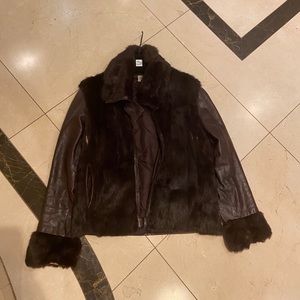 LEATHER FUR COAT!!!!